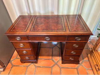 Antique Maddox Inlaid Leather Top Desk