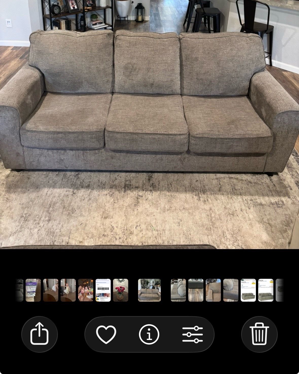Ashley’s Sofa, Light Gray