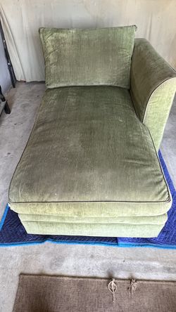 Emerald green corduroy, chaise/loveseat