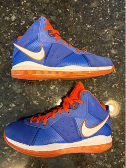 Nike Lebron 8 NBA Champion New York Knicks 10.5 VNDS Suede Blue Orange