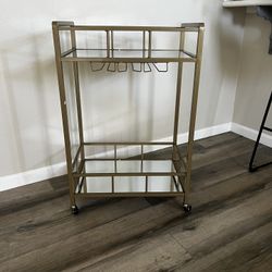 Gold Bar Cart with wheels 