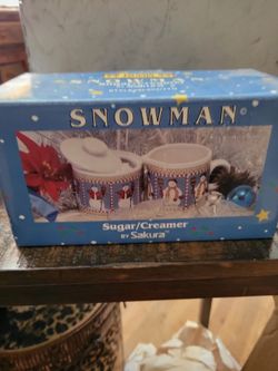 Sakura Snowman Sugar and Creamer Set