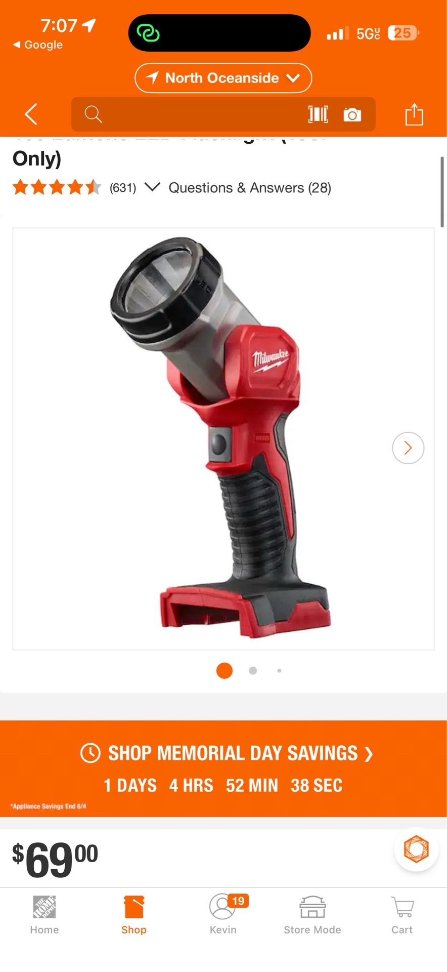 Milwaukee flashlight