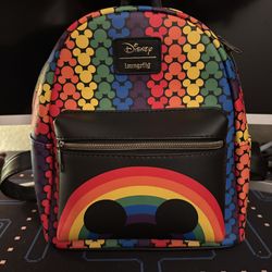 Loungefly Disney Pride Rainbow Mini Backpack RARE