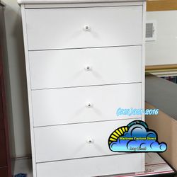 Four Drawer White Compressed Dresser Chest Nuevo 