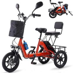 ELECTRIC TRIKE FOLDABLE 350W POWER MOBILITY SCOOTER 12.5MPH-RANGE 35 MILES  The electric trike is equipped with a 350W brushless motor, which provides
