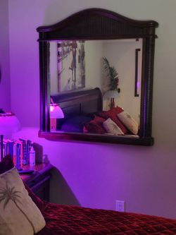 Large Heavy Tropical / Tommy Bahama Style Framed Mirror – 45" x 44"
