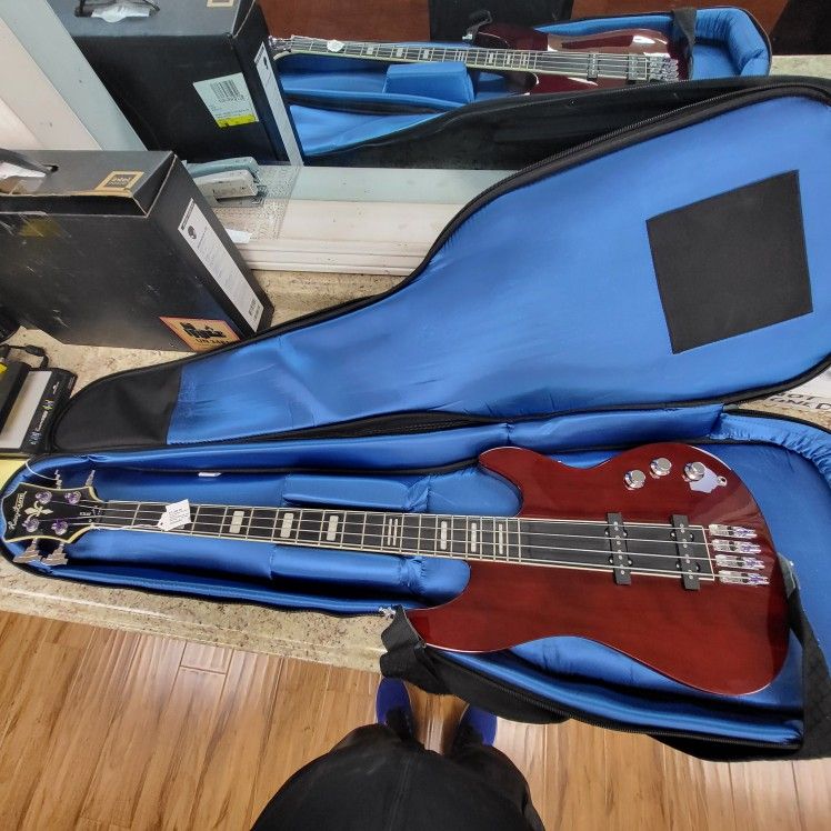 Hagstrom Super Bass Guitar Dark Red Finish