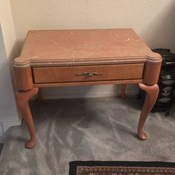 Faux Marble TableTop, Traditional/Vintage Style, Solid Wood, 1 Storage,