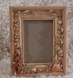 Vintage Sea Life Ocean Nautical Picture Frame Heavy Resin