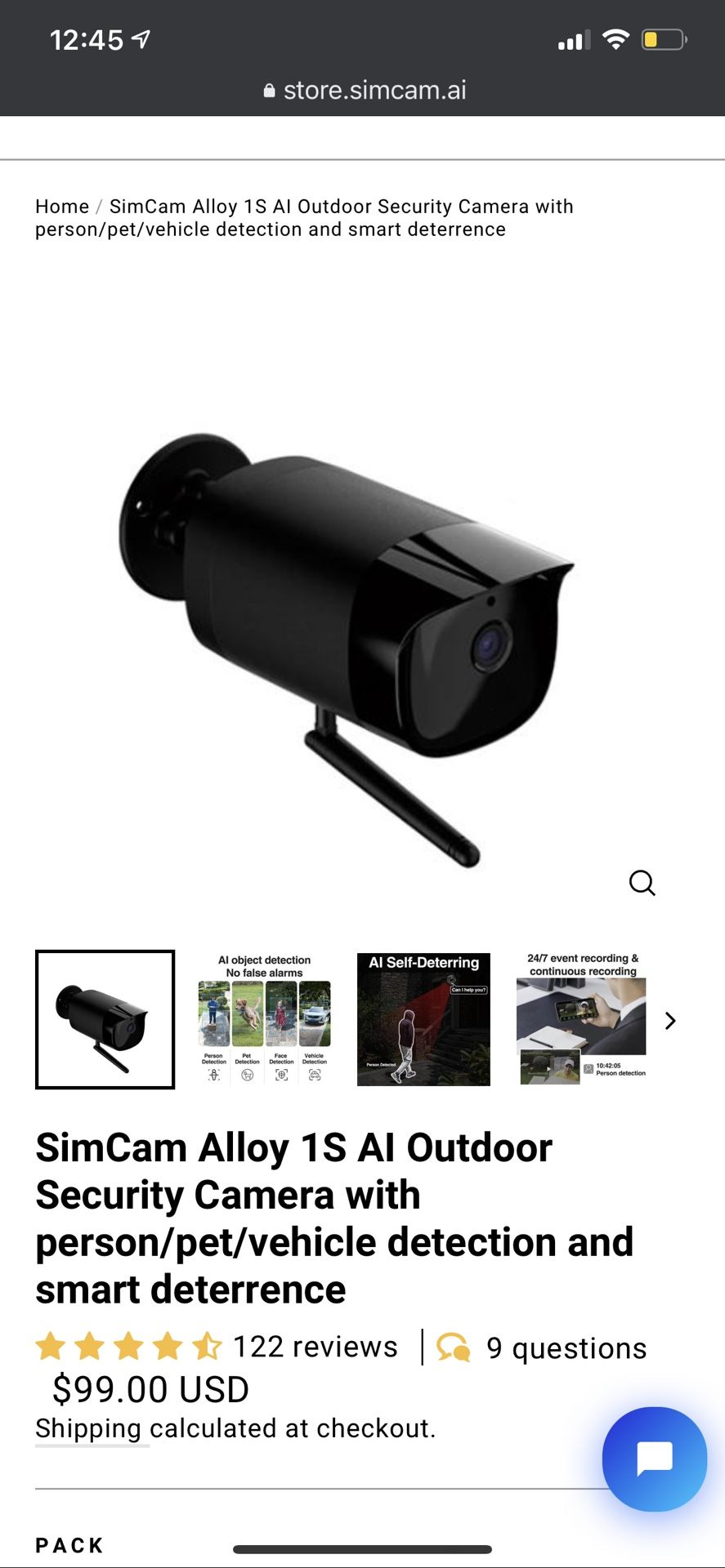 AI Smart Wireless Camera 1080p