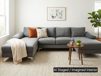 🛋️ Massive Modern U-Shaped Grey Sectional Couch - FREE DELIVERY!
