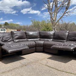 FREE DELIVERY 🚚- Brown Reclining Leather Natuzzi sofa Sectional