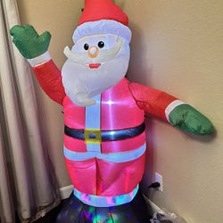 Santa Claus Inflatable With Colorful Rotating Lights 6.1ft 