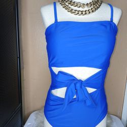 Blue With Bow Bathing Suit 