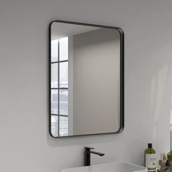 Brand New!!! Rectangular Wall Mirror 27x35 Inch Black Metal Frame Rectangle Mirror
