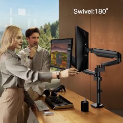 Two HP Computer Monitors And Dual arm Monitor Stand