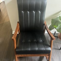 Genuine Leather Rocking Chair 