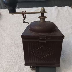 Antique Tin Hand Crank Coffee Grinder 