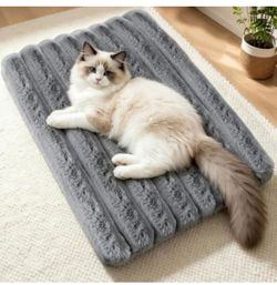 NODARKO Cat Bed for Indoor Cats Self Warming Plush Mat 23.6 x 15.7 Grey New