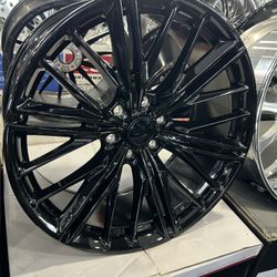 22x10. CHEVY.  WHEELS.  6x139.  GLOSS BLACK.   