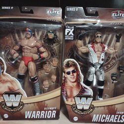 WWE Elite Legends Series 17 Shawn Michaels HBK DX And Ultimate Warrior Action Figure Lot New Sealed 