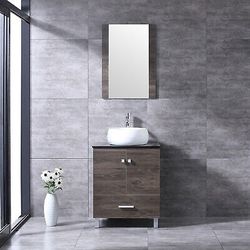 24" Modern Bathroom Vanity Wood Cabinet Modern Design with Mirror

