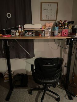 Electric Standing Desk with Black Frame