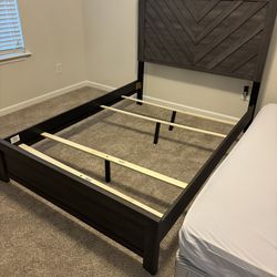 Dark Grey Headboard Set For Full Size Mattress