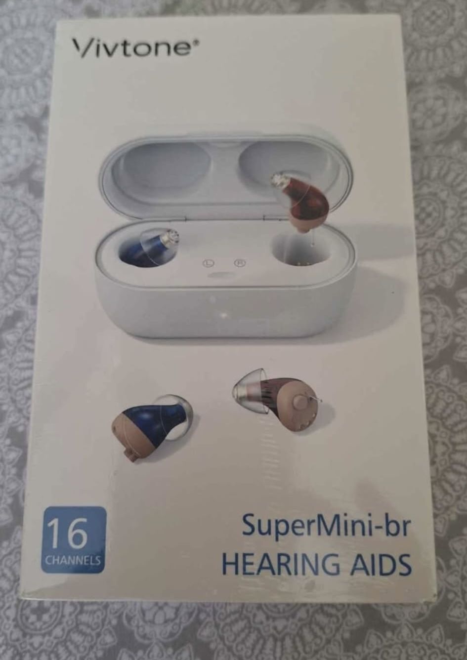 Vivtone Supermini-br Hearing Aids Pair + Portable Charging Case - 16 Channels