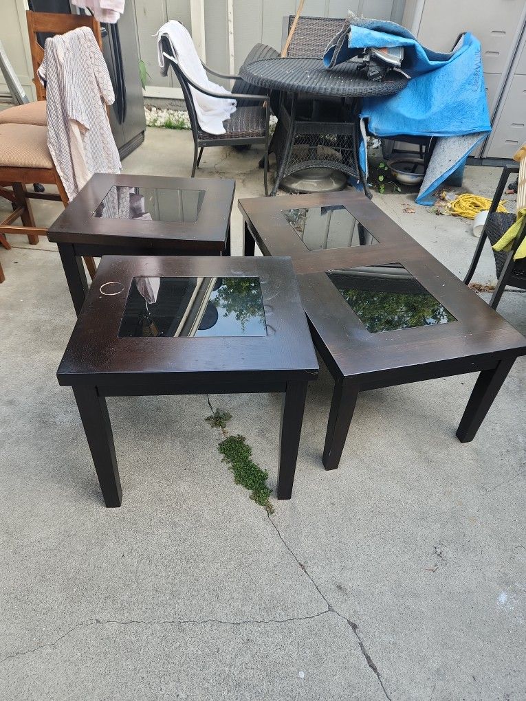 Coffee table and two end tables