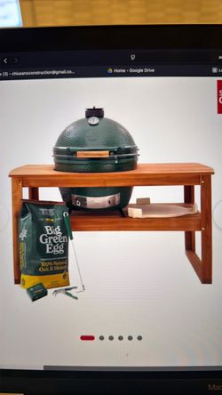 Big Green Egg Xl with Acacia Stand