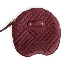 Cole Haan Burgundy Quilted Leather Coin Purse