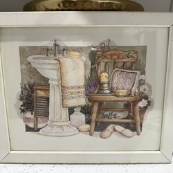 Framed Bathroom-Themed Art Prints (Set of 2)