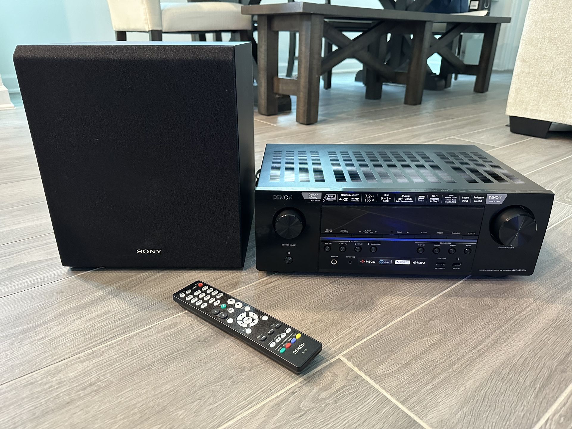 Denon 7.2 Surround With Sony Sub