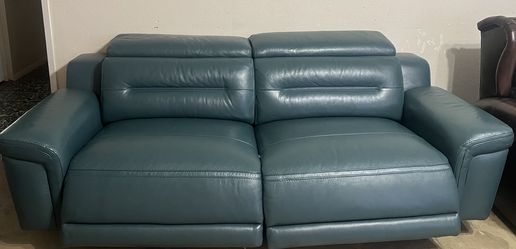 Green Feaux Leather Couch