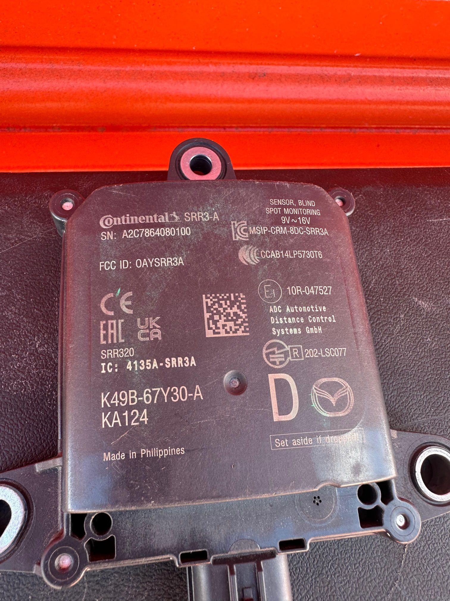 2024 MAZDA CX-5 REAR RIGHT SIDE BLIND SPOT RADAR SENSOR MODULE UNIT OEM