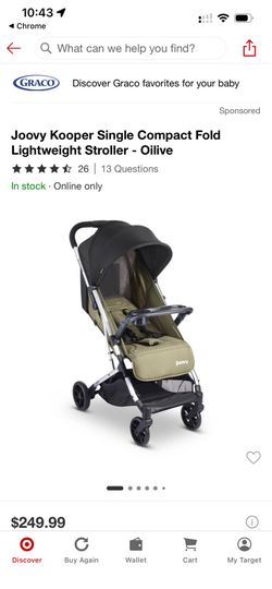 Kooper Lightweight Compact Single Stroller With Tray