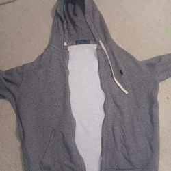 Large POLO Ralph Lauren Grey Zip Up Hoddie 