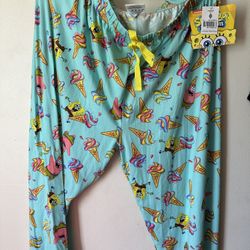 Spongebob Squarepants Patrick Ice Cream Pjs Pajamas Pants Bottoms Nickelodeon