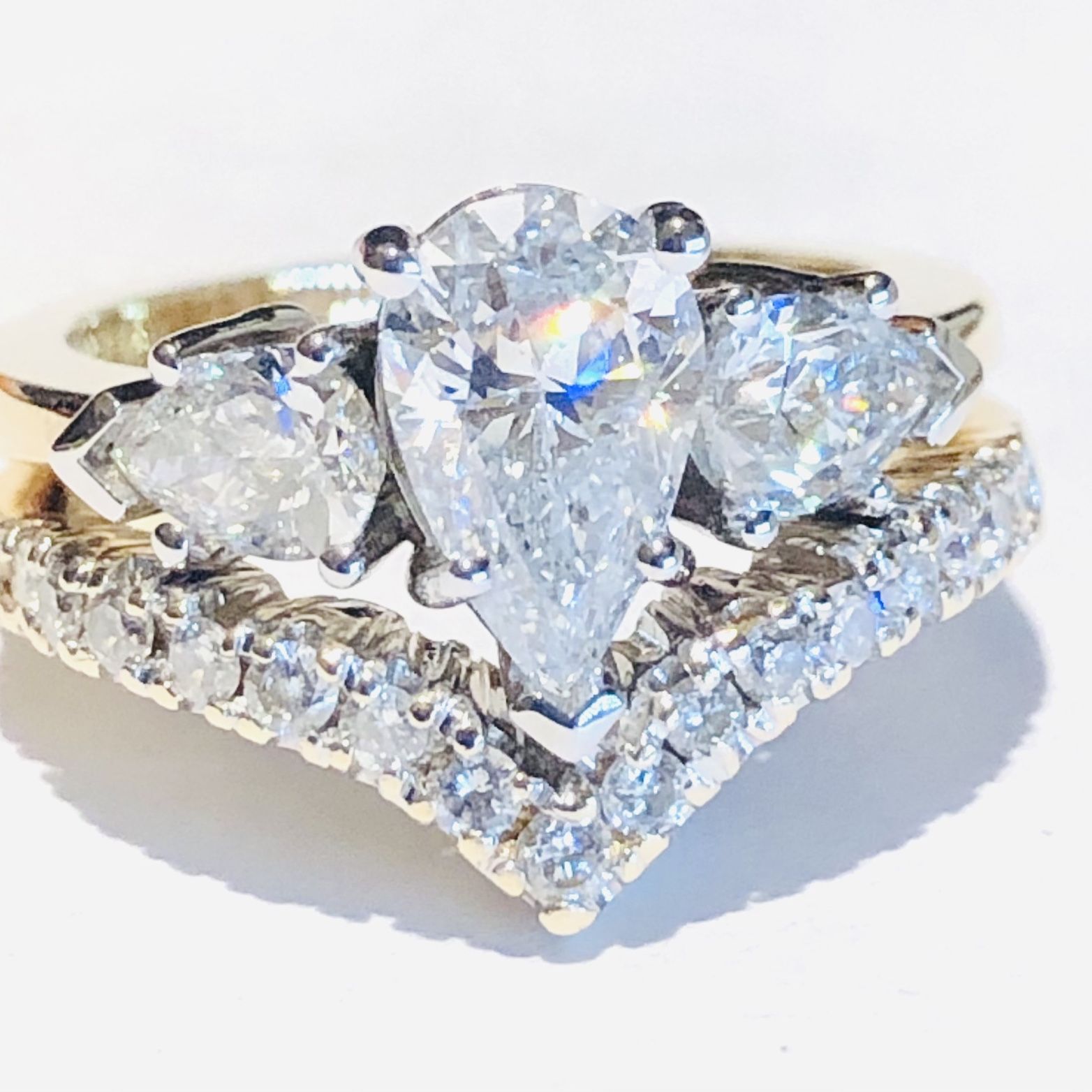 Engagement Ring Diamond Ring Set 2.33 Carats Natural Diamonds   LIQUIDATION SELLING BELOW COST Sale -65% SEE GEMOLOGICAL INSTITUTE APPRAISAL 
