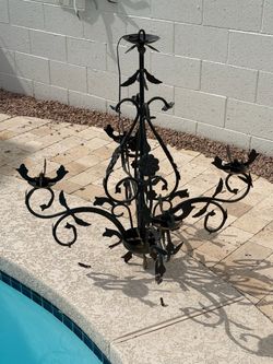 Black Wrought Iron Candelabra Candle Holder chandelier