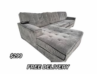LARGE GRAY GREY SECTIONAL SOFA COUCH SALA  FREE DELIVERY