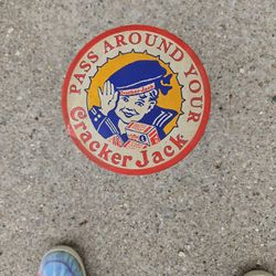 Vintage Cracker Jack Tin, Empty, 8x6