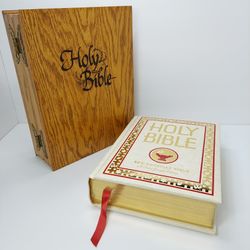 St. Joseph Family Edition New American Illustrated Holy Bible & Wooden Case 