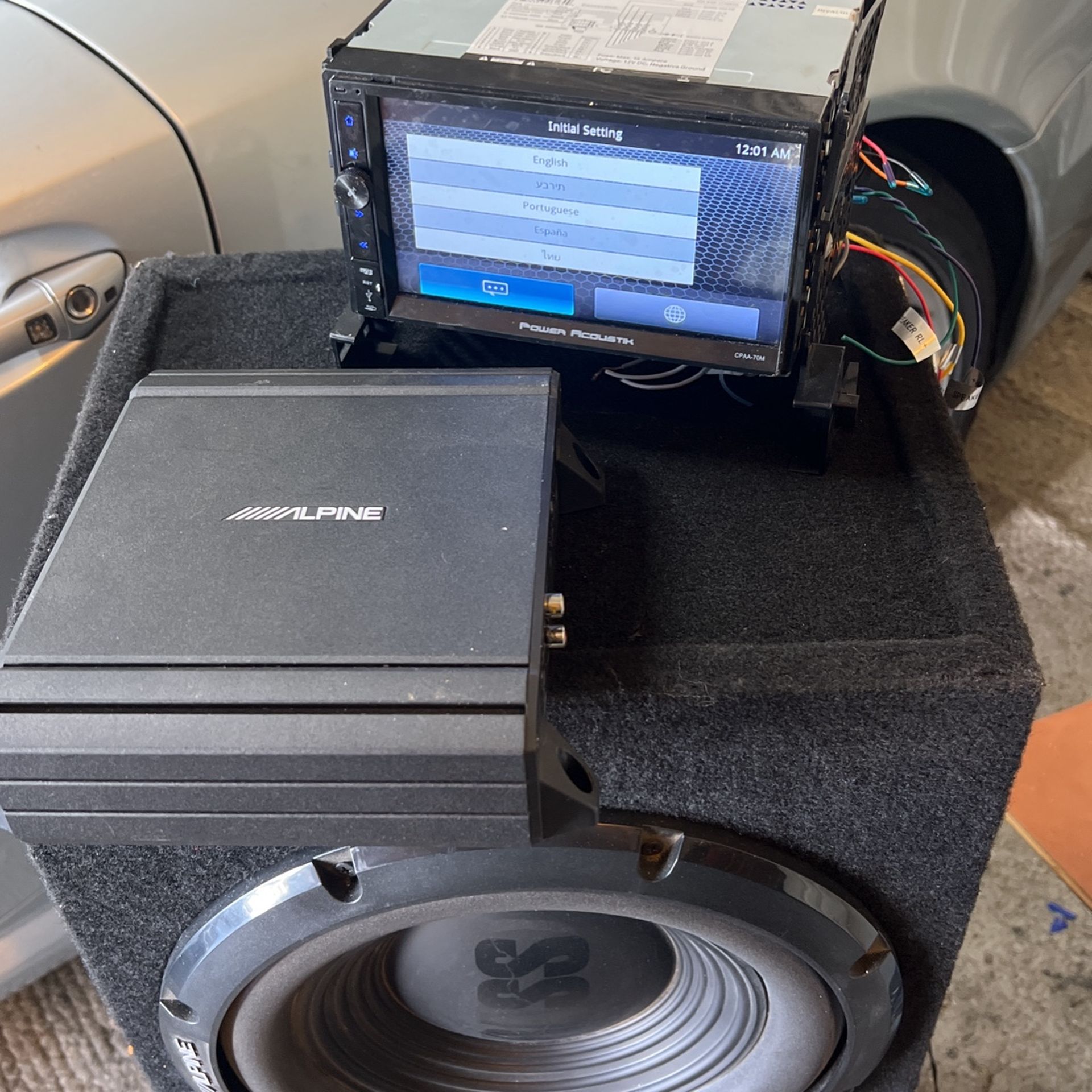 12 Inch Alpine Boat Box And Screen Touch Radio Hd And New Alpain Amplifier