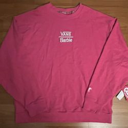 VANS X BARBIE RENE OVERSIZED LONG SLEEVE CREW SWEATSHIRT NEW WITH TAG (XL)