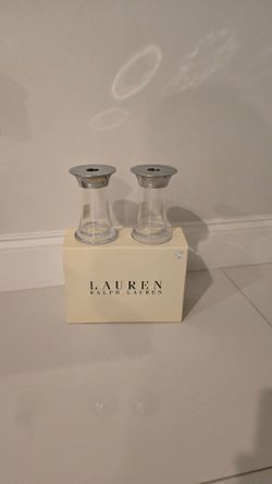 Lauren Ralph Lauren Glass Candlestick Holders Set of 2