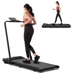 L255 3 in 1 Walking Pad Treadmill, 300 Weight Capacity Foldable Treadmill, 3.0HP Low Noise Under Desk Treadmills for Home Office with Remote & A