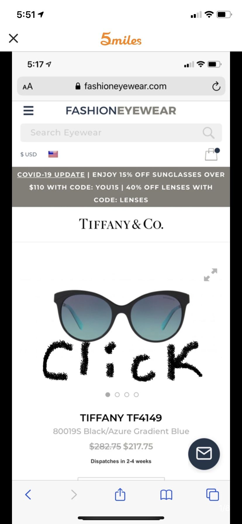 Pls give best offer *NEW* Tiffany & Co. sun glasses